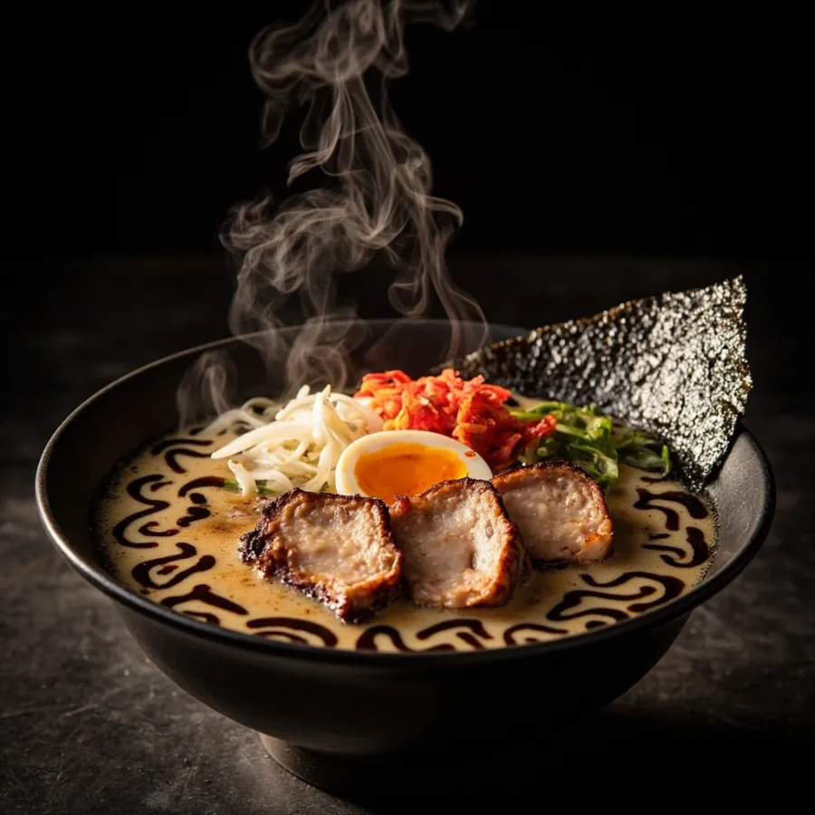 M3. Tonkotsu ramen à l'huile d'ail noir — Royal (170g de nouilles)